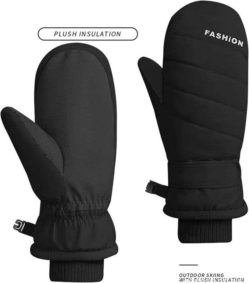 IZUS Women Ski-Gloves Plus-Velvet-Thickened Winter-Mittens Cold-Weather-Gloves Non-Slip-Palm Water-Repellent Outdoor Warm - Image 2